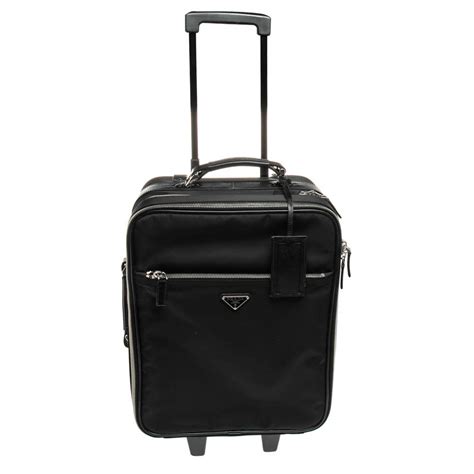 Black Nylon and Saffiano leather trolley 